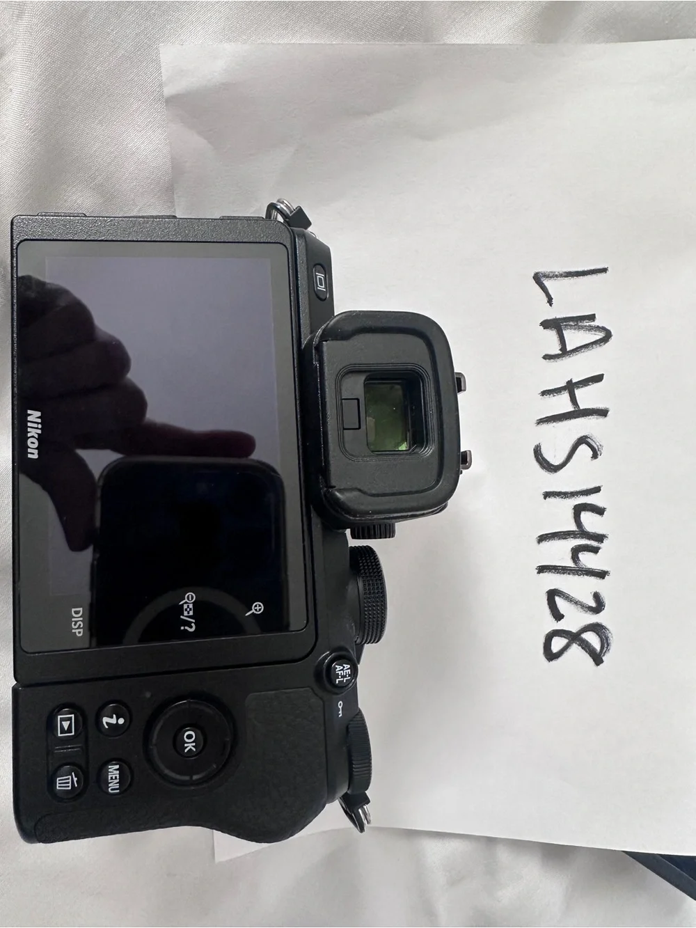 Nikon Digital Camera Body with Green Camo Skin and Yellow Nikon Strap